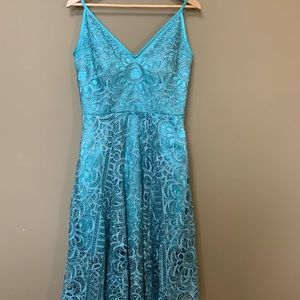 Country chic blue lace dress